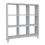 Βιβλιοθήκη Saul Megapap χρώμα λευκό 88,2x20x88,2εκ.