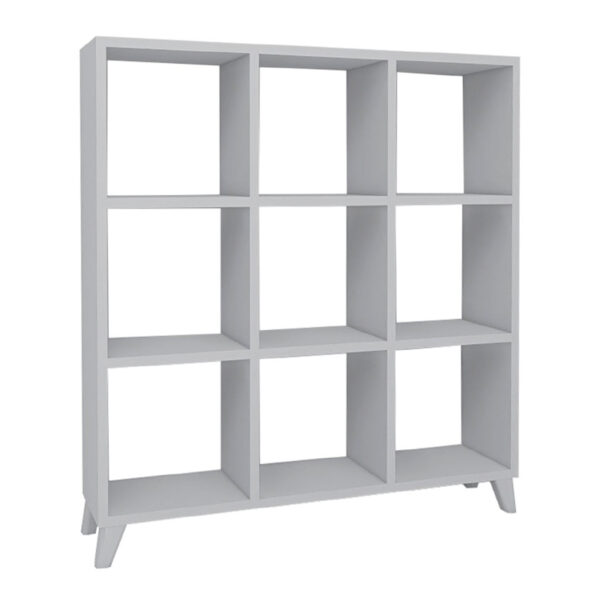 Βιβλιοθήκη Saul Megapap χρώμα λευκό 88,2x20x88,2εκ.