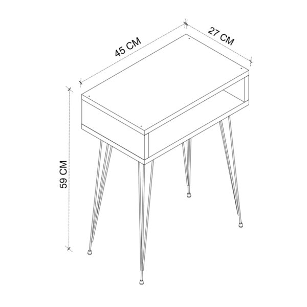 Κομοδίνο Scott Megapap χρώμα sapphire oak 40x30x60εκ. - Image 3