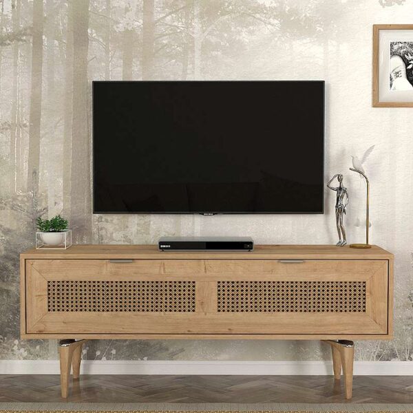 Έπιπλο τηλεόρασης Sirona Megapap χρώμα sapphire oak 140x30x55εκ. - Image 2