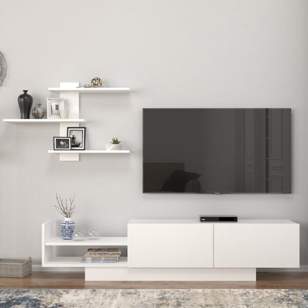 Σύνθεση τηλεόρασης Egemen Megapap χρώμα λευκό 180x32x40εκ. - Image 2