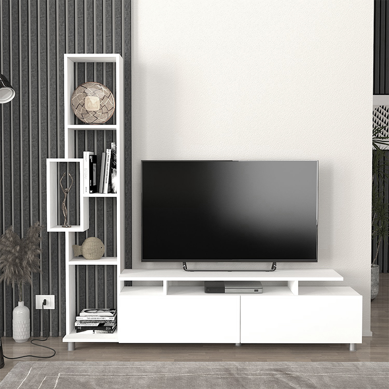 Σύνθεση τηλεόρασης Tulip Megapap χρώμα λευκό 160x29,5x160εκ. - Image 2