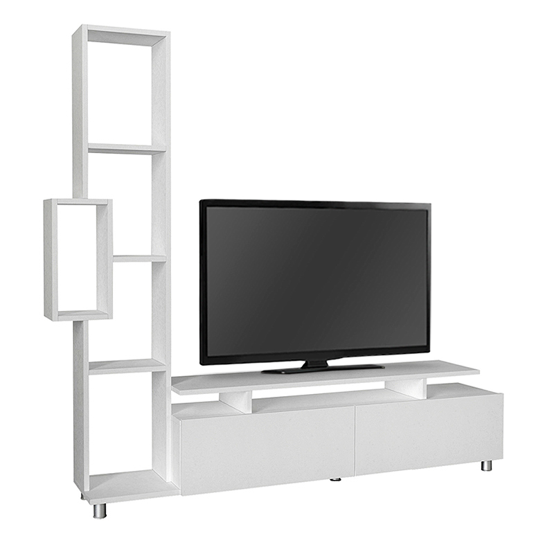 Σύνθεση τηλεόρασης Tulip Megapap χρώμα λευκό 160x29,5x160εκ. - Image 5