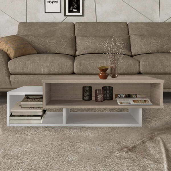 Τραπεζάκι σαλονιού Tab Megapap χρώμα λευκό - cordoba 105x60x32εκ. - Image 2