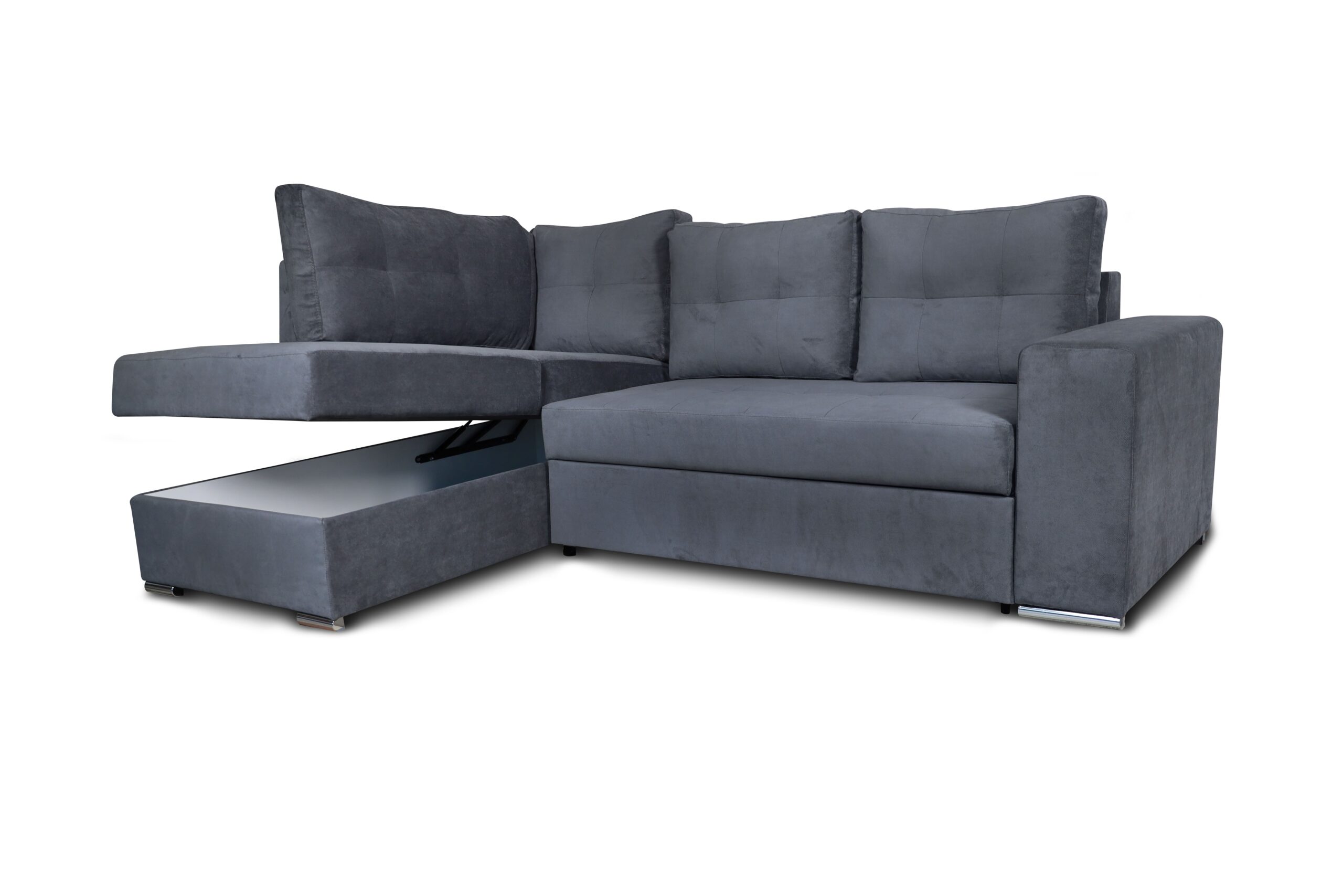 Athens Γωνιακός καναπές κρεβάτι με αποθηκευτικό χώρο 246x174x96εκ. Γκρι Αριστερή γωνία - Image 2