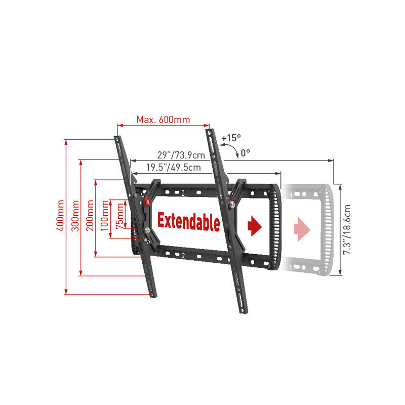 Βάση Τηλεόρασης Τοίχου BM410T Barkan 13" - 90" με Κλίση