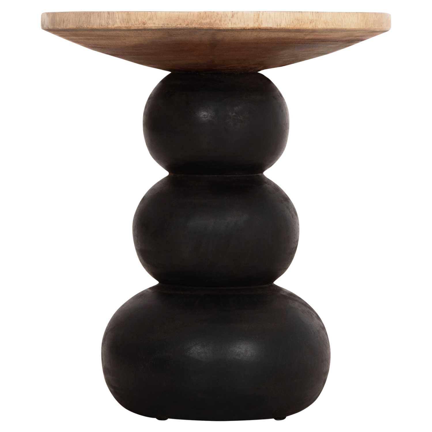 ΒΟΗΘΗΤΙΚΟ ΤΡΑΠΕΖΑΚΙ ΣΤΡΟΓΓΥΛΟ JACKY HM9890 SUAR ΞΥΛΟ ΦΥΣΙΚΟ & ΜΑΥΡΟ Φ40x45,5Υεκ. - Image 3