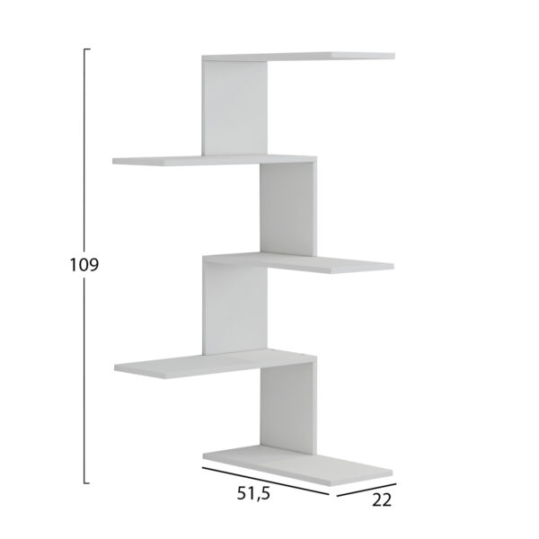 ΕΠΙΤΟΙΧΙΑ ΡΑΦΙΕΡΑ RORY HM8931.11 ΜΕΛΑΜΙΝΗ ΣΕ ΛΕΥΚΟ 22x51,5x109Υ εκ. - Image 2