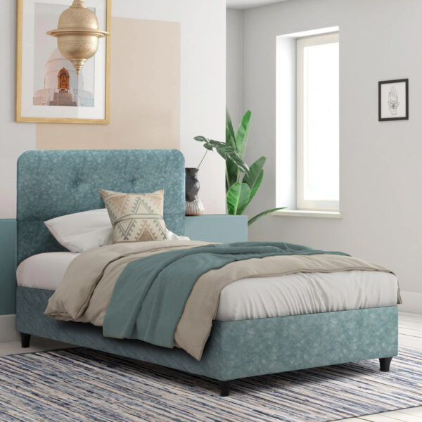 ΚΡΕΒΑΤΙ DOLORES ΑΠΟ ΥΦΑΣΜΑ LIGHT GREEN HM649.27 ΓΙΑ ΣΤΡΩΜΑ 90x200 εκ. - Image 2