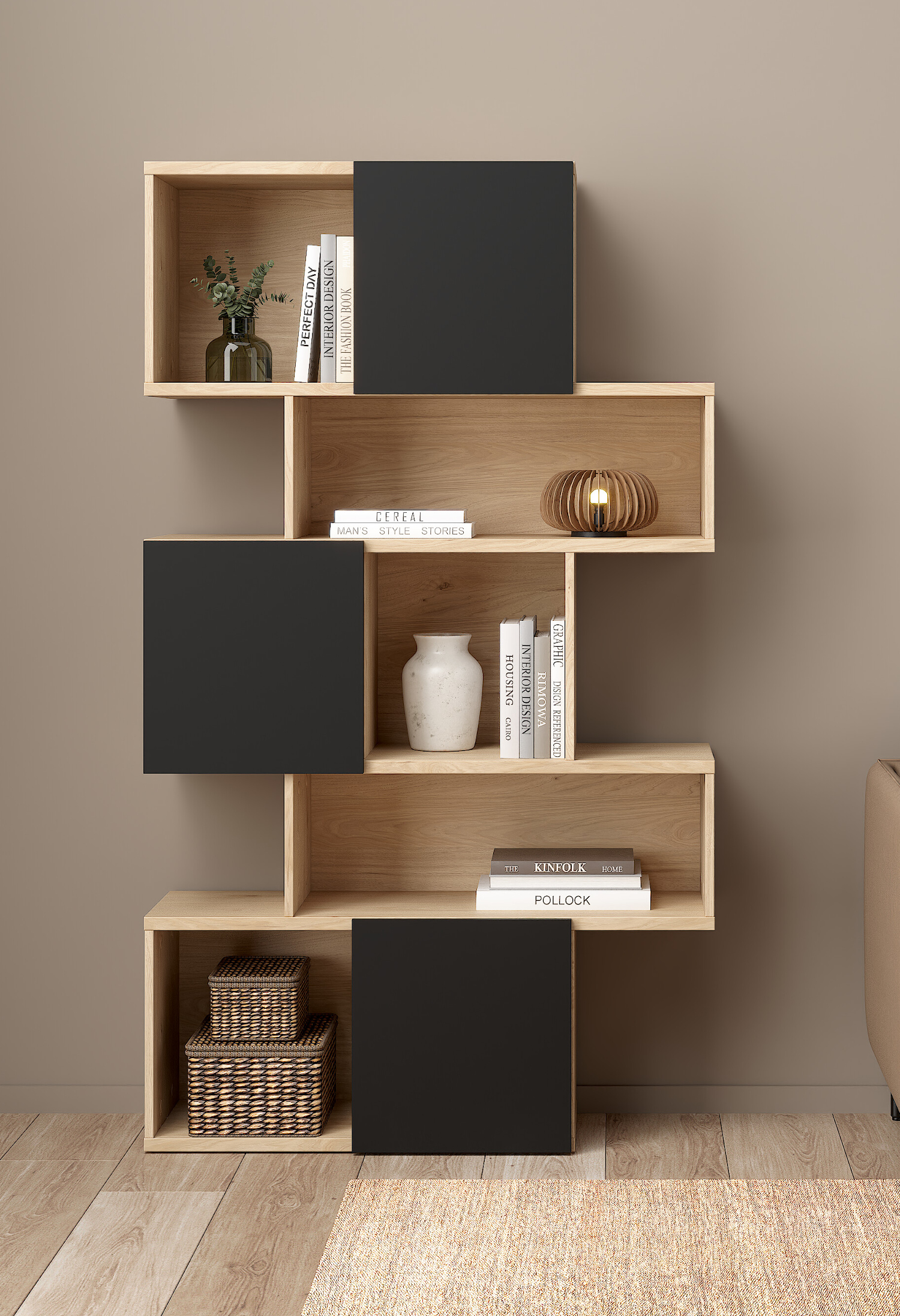 Maze βιβλιοθήκη με 3 ντουλάπια 95