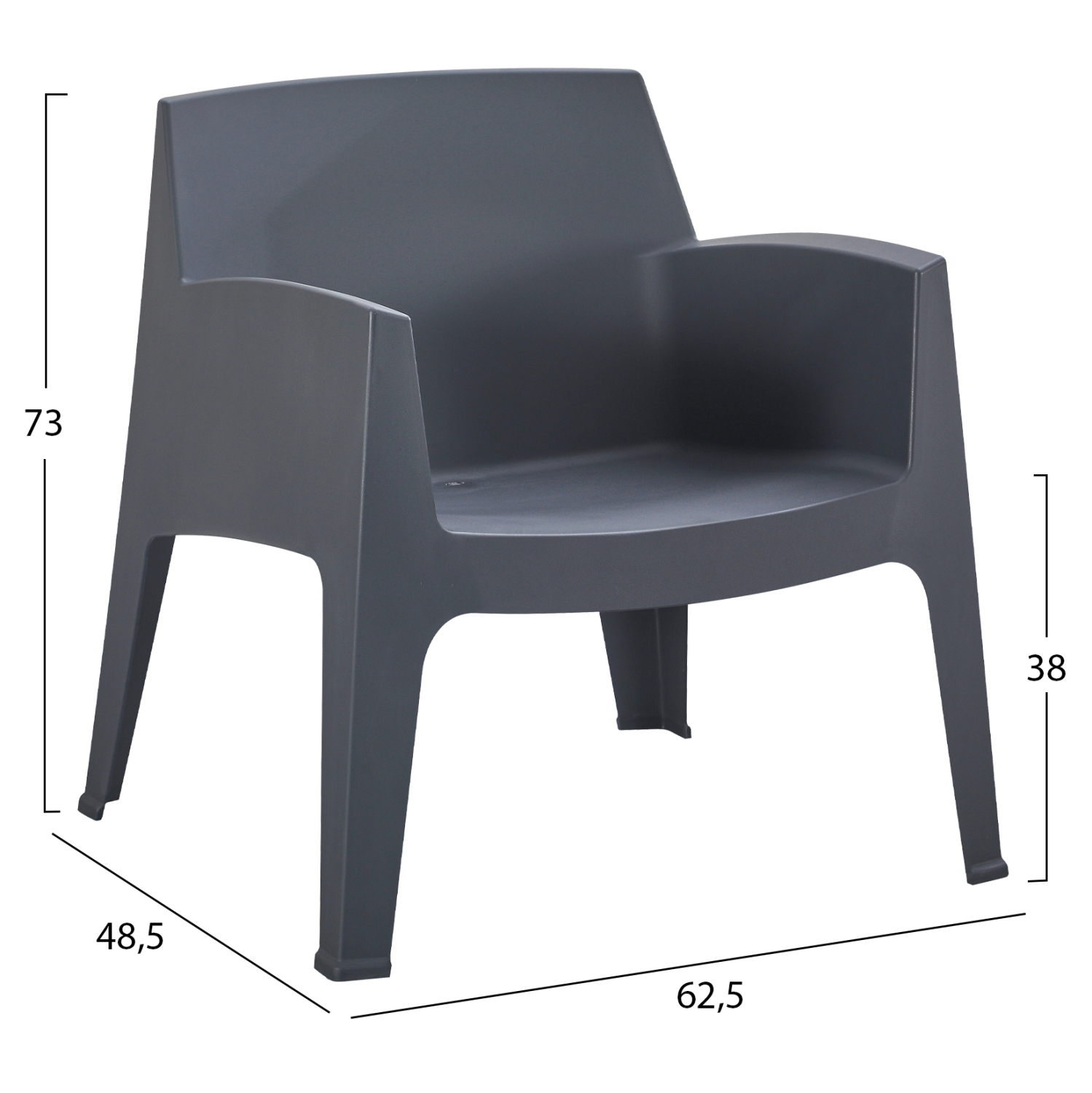 ΠΟΛΥΘΡΟΝΑ ΠΟΛΥΠΡΟΠΥΛΕΝΙΟΥ LOUNGE SLEEK HM6365.10 ΓΚΡΙ 62x68x73Υεκ. - Image 2