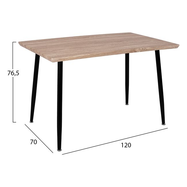 ΣΕΤ 5ΤΜΧ ΤΡΑΠΕΖΙ SONAMA & ΚΑΡΕΚΛΕΣ VANESSA ΜΑΥΡΟ ΧΡΩΜΑ HM11024.02 120x70x76.5 cm - Image 2