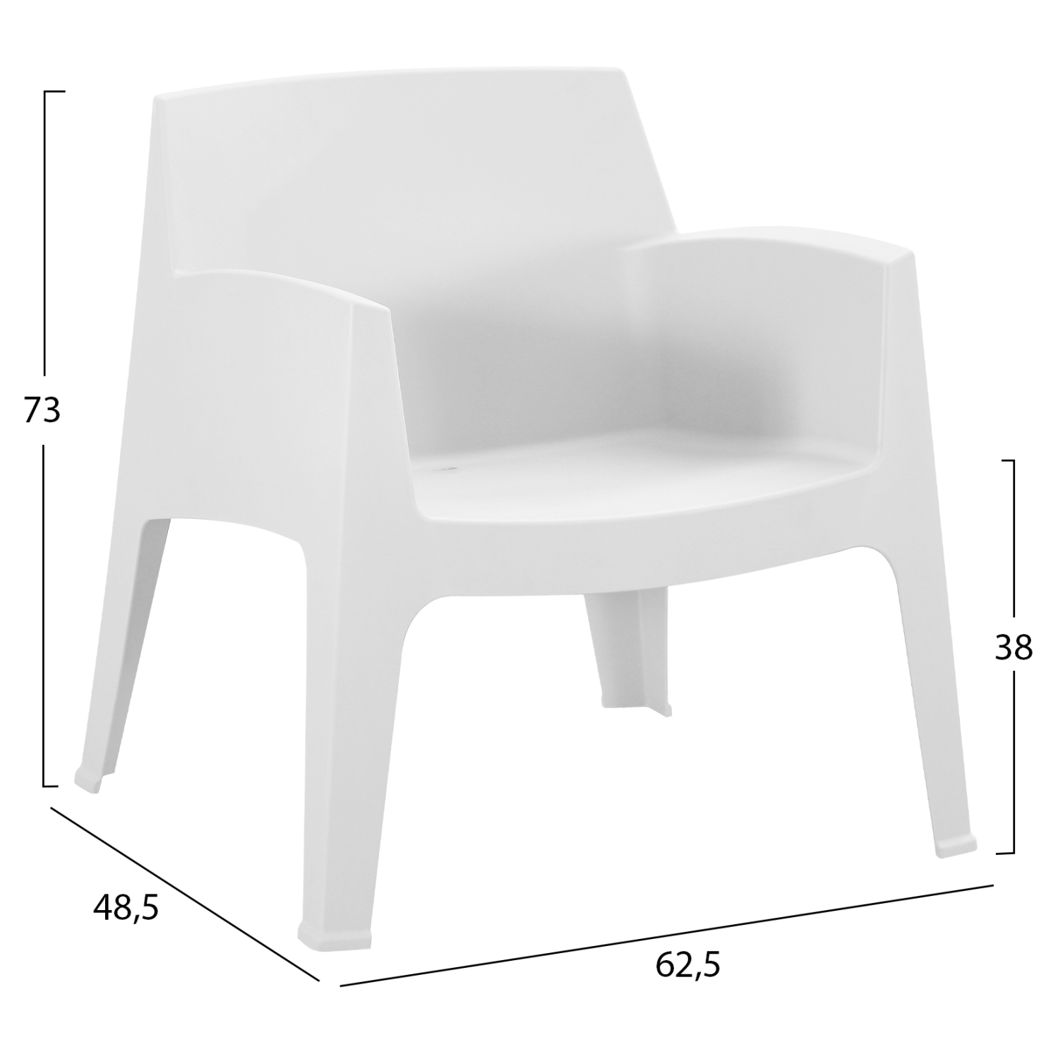 ΣΕΤ LOUNGE 3ΤΜΧ SLEEK HM21274.01 ΛΕΥΚΟ ΠΟΛΥΠΡΟΠΥΛΕΝΙΟ - Image 3