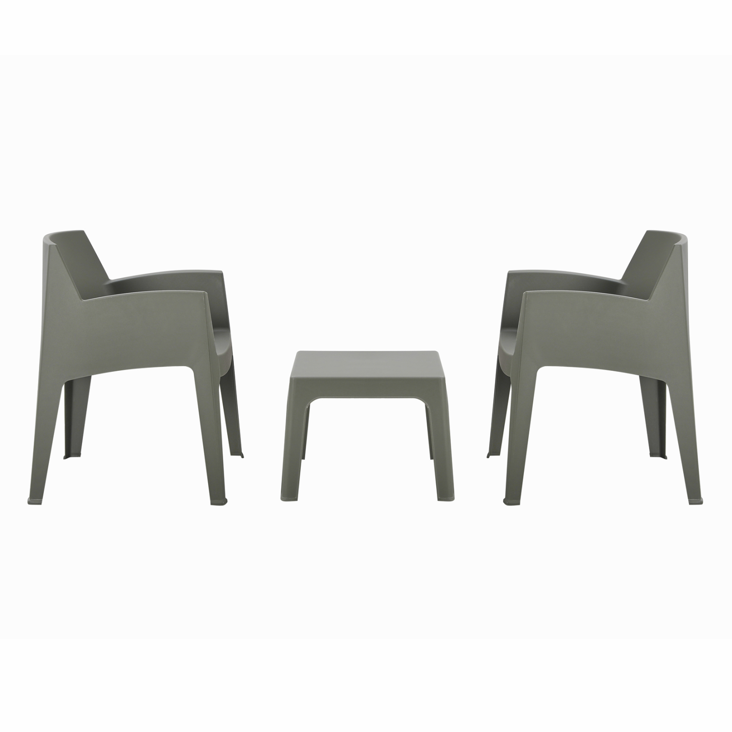 ΣΕΤ 3ΤΜΧ ΠΟΛΥΠΡΟΠΥΛΕΝΙΟΥ SLEEK HM21267.05 ΤΡΑΠΕΖΑΚΙ & 2 ΠΟΛΥΘΡΟΝΕΣ-DARK OLIVE GREEN - Image 2