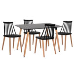ΣΕΤ ΤΡΑΠΕΖΑΡΙΑΣ 5ΤΜΧ MINIMAL HM21178 MDF TOP ΣΕ ΜΑΥΡΟ-ΣΚΕΛΕΤΟΣ ΣΕ ΦΥΣΙΚΟ ΞΥΛΟΥ