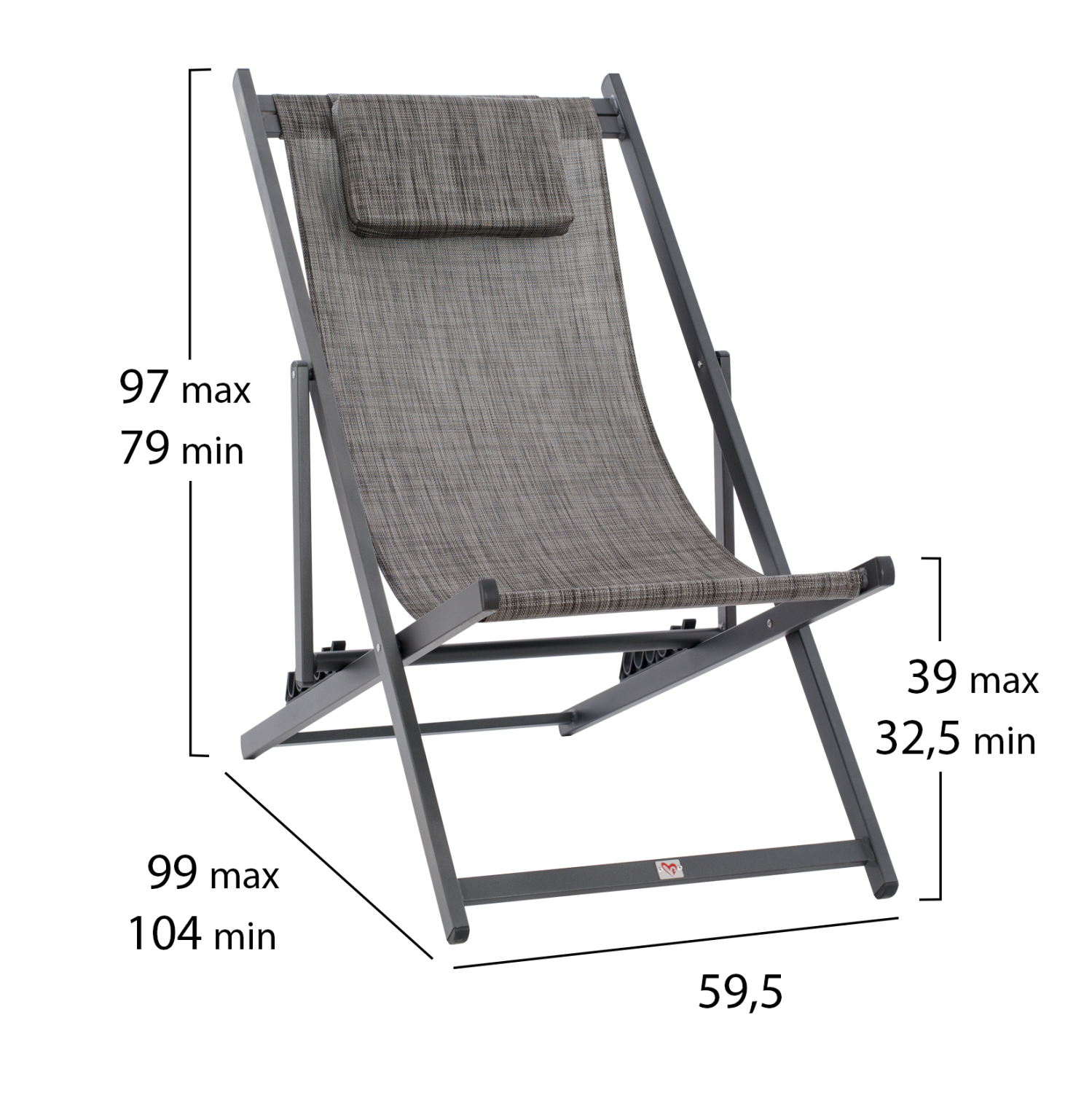 ΣΕΖΛΟΝΓΚ ΕΠΑΓΓΕΛΜΑΤΙΚΗ KEA HM5076.10 ΑΛΟΥΜΙΝΙΟ & TEXTILENE ΓΚΡΙ 59,5x102,5x94Υεκ - Image 2