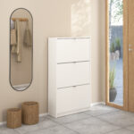 Shoes παπουτσοθήκη με 3 πτυσσόμενες πόρτες ( έως 18 ζευγάρια παπούτσια )  70,3x24x123,6εκ. Λευκό