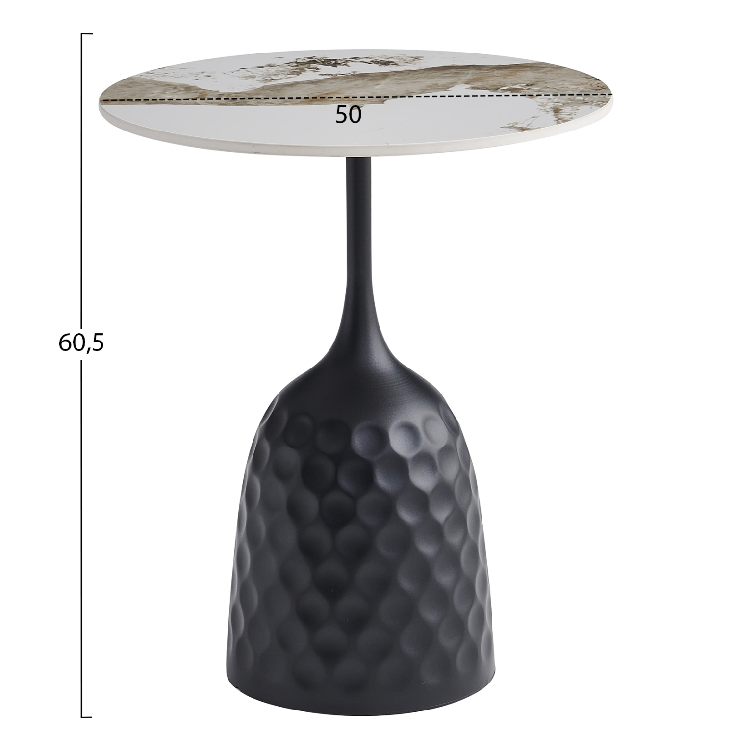 ΤΡΑΠΕΖΙ ΣΑΛΟΝΙΟΥ LONGSTEM HM18317.02 ΒΑΣΗ ΜΑΥΡΗ--SINTERED STONE PANDORA SCHEME Φ50 - Image 2