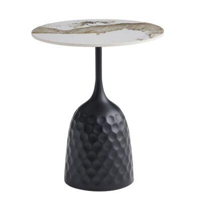 ΤΡΑΠΕΖΙ ΣΑΛΟΝΙΟΥ LONGSTEM HM18317.02 ΒΑΣΗ ΜΑΥΡΗ--SINTERED STONE PANDORA SCHEME Φ50