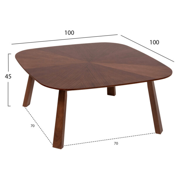 ΤΡΑΠΕΖΙ ΣΑΛΟΝΙΟΥ RINER HM9738 MDF ΜΕ ΚΑΠΛΑΜΑ ΚΑΡΥΔΙΑΣ 100x100x45Yεκ. - Image 2