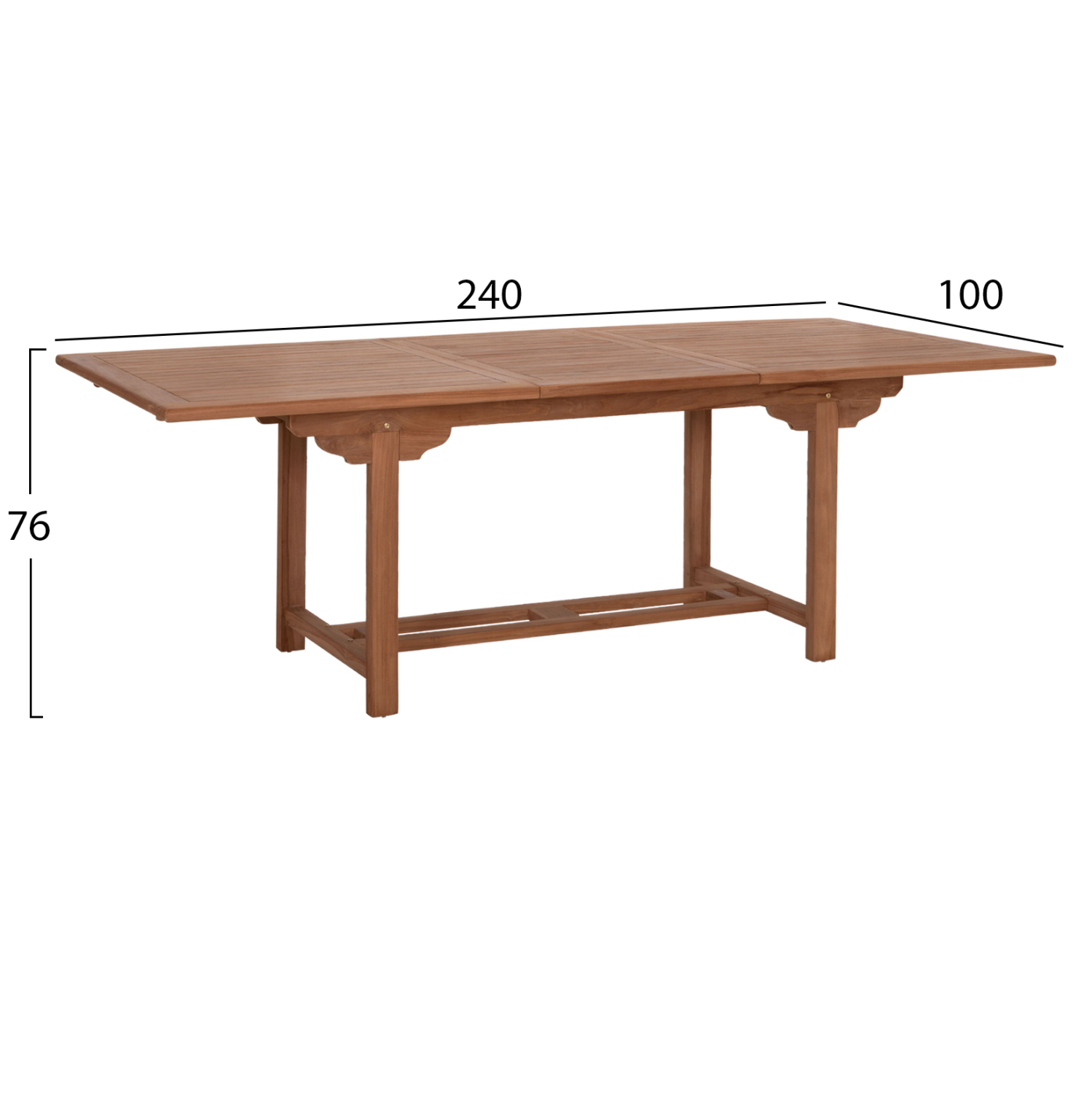TΡΑΠΕΖΙ ΤΡΑΠΕΖΑΡΙΑΣ ΑΝΟΙΓΟΜΕΝΟ CRANDER HM6376 ΞΥΛΟ TEAK ΣΕ ΦΥΣΙΚΟ 180-240x100x76Υεκ - Image 2