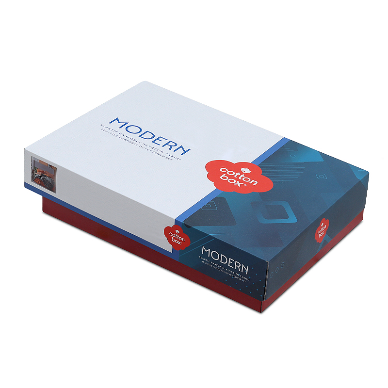 Σετ παπλωματοθήκη Stark Cotton Box 3 τμχ Μονή (160x220) χρώμα cinnamon - μπλε - Image 2