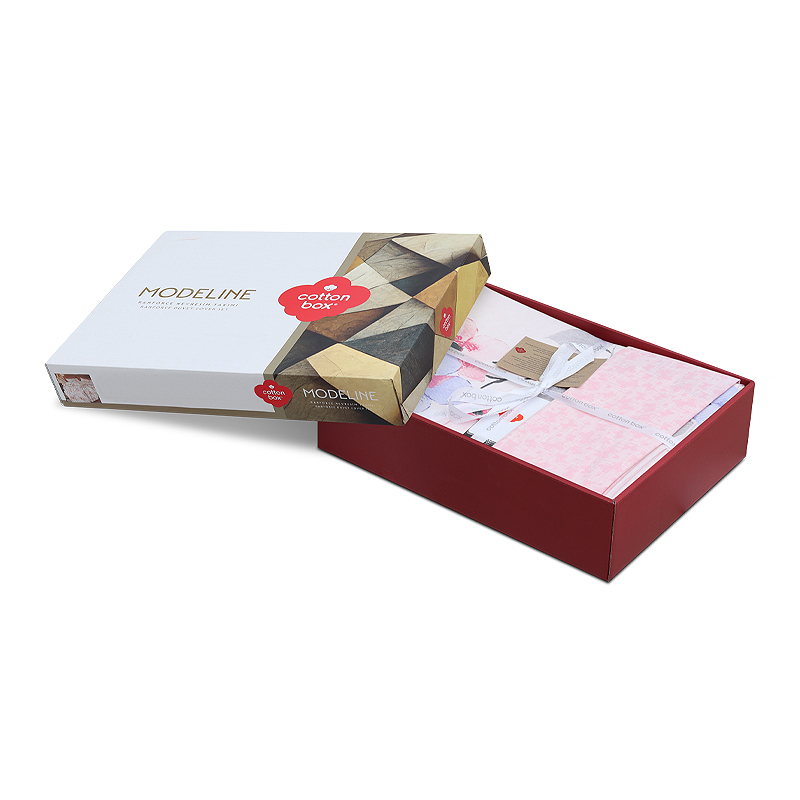 Σετ παπλωματοθήκη Jayda Cotton Box 3 τμχ Μονή (160x220) χρώμα ροζ - λευκό - Image 4