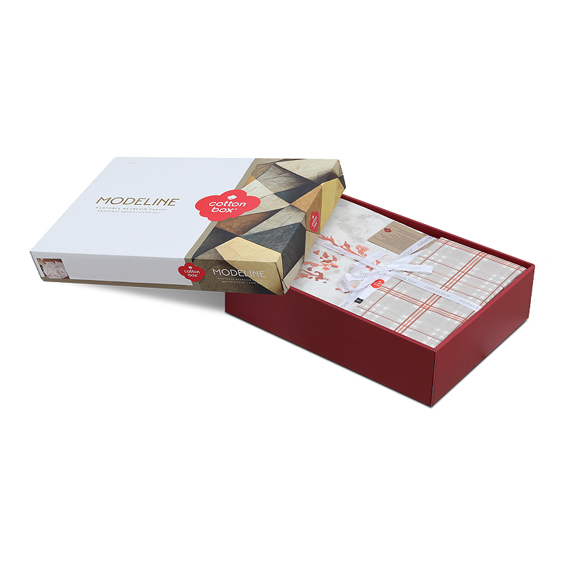 Σετ παπλωματοθήκη Lamina Cotton Box 3 τμχ Μονή (160x220) χρώμα cinnamon - Image 3