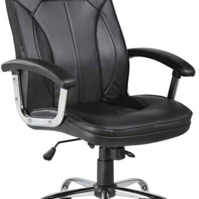 Velco Pro Systems ΚΑΡΕΚΛΑ ΓΡΑΦΕΙΟΥ ΜΑΥΡΗ -ΔΙΑΣΤΑΣΕΙΣ: 63x69x110/118cm- ΕΠΙΦΑΝΕΙΑ PU & PVC