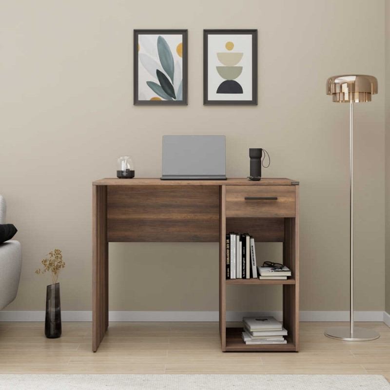 Γραφείο εργασίας Concept Megapap χρώμα καρυδί 90x52x75εκ. - Image 2