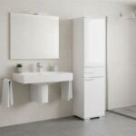 Ντουλάπα ρούχων - παπουτσοθήκη 12 ζεύγων Diamond Megapap μονόφυλλη χρώμα λευκό gloss 45x40x187εκ.