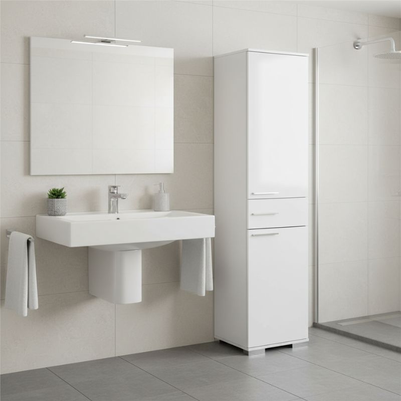 Ντουλάπα ρούχων - παπουτσοθήκη 12 ζεύγων Diamond Megapap μονόφυλλη χρώμα λευκό gloss 45x40x187εκ.