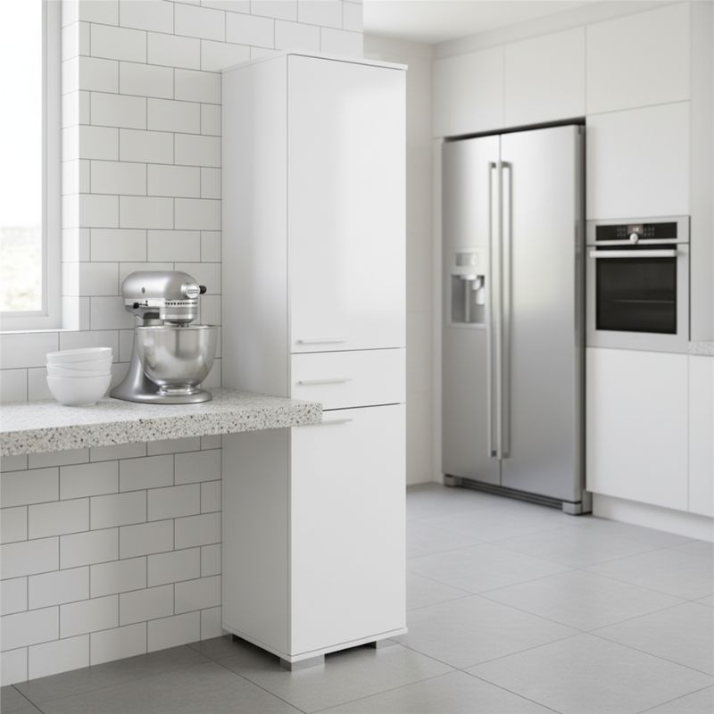 Ντουλάπα ρούχων - παπουτσοθήκη 12 ζεύγων Diamond Megapap μονόφυλλη χρώμα λευκό gloss 45x40x187εκ. - Image 2