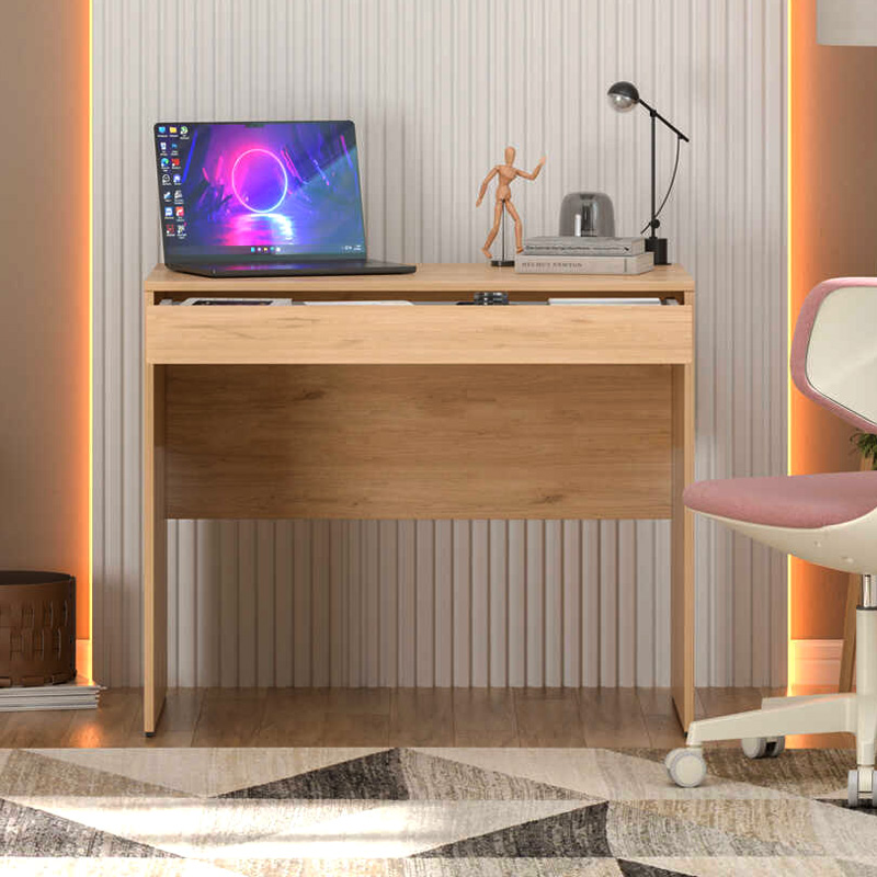 Γραφείο εργασίας Vareno Megapap χρώμα florida oak 90x55x75εκ. - Image 2