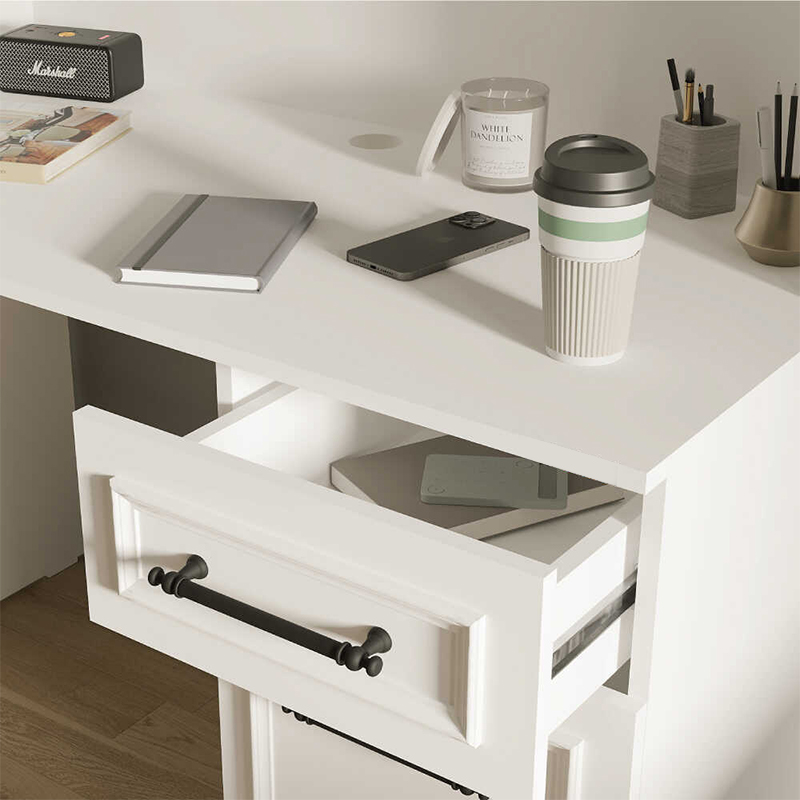 Γραφείο εργασίας Country Megapap χρώμα λευκό 120x60x167εκ. - Image 2