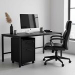 Συρταριέρα γραφείου Gamer Megapap τροχήλατη με κλειδαριά χρώμα μαύρο 40x40x56εκ.