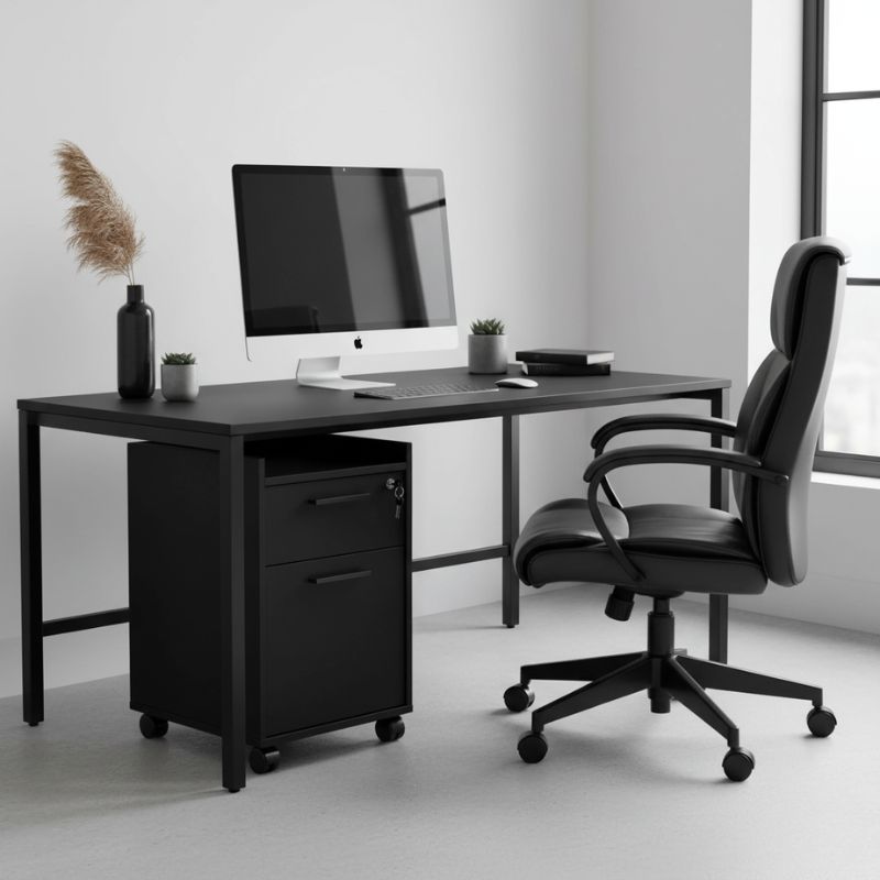 Συρταριέρα γραφείου Gamer Megapap τροχήλατη με κλειδαριά χρώμα μαύρο 40x40x56εκ.