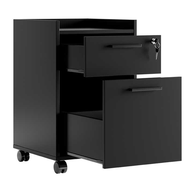 Συρταριέρα γραφείου Gamer Megapap τροχήλατη με κλειδαριά χρώμα μαύρο 40x40x56εκ. - Image 2