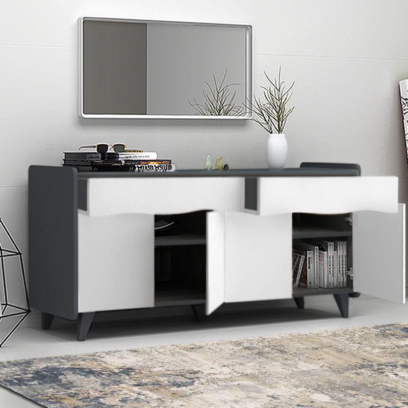 Μπουφές Sila Megapap χρώμα λευκό - ανθρακί 140x45x72εκ.