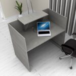 Γραφείο υποδοχής - reception Lemmon Megapap χρώμα γκρι σκυροδέματος 120x70x110εκ.