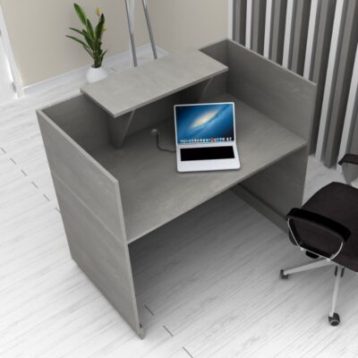 Γραφείο υποδοχής - reception Lemmon Megapap χρώμα γκρι σκυροδέματος 120x70x110εκ.