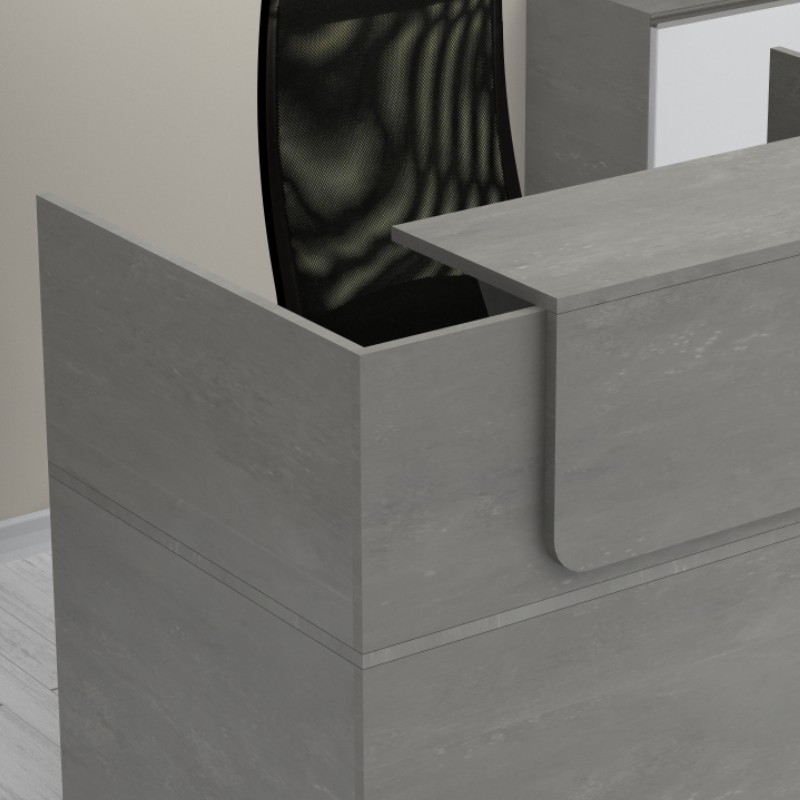 Γραφείο υποδοχής - reception Lemmon Megapap χρώμα γκρι σκυροδέματος 120x70x110εκ. - Image 4