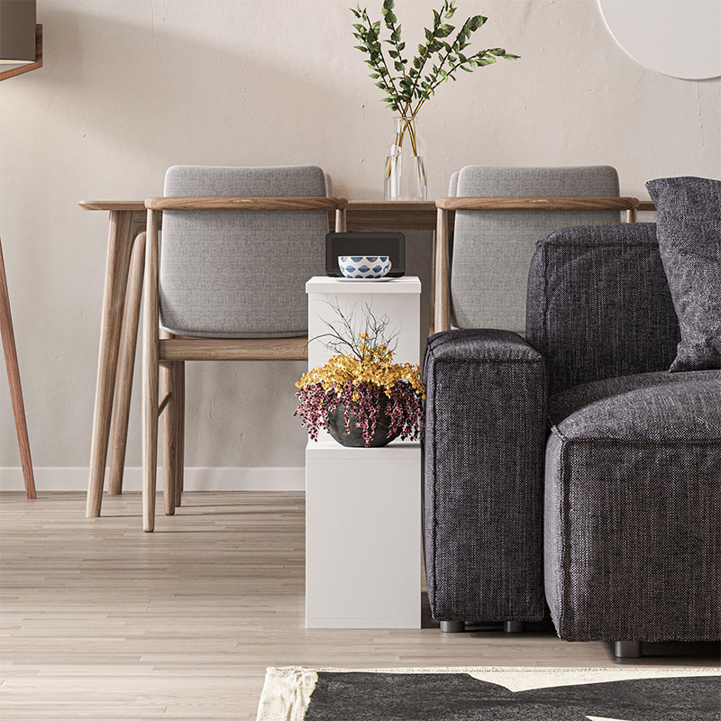 Βοηθητικό τραπεζάκι Homemania Megapap χρώμα λευκό 60x20x60εκ. - Image 2