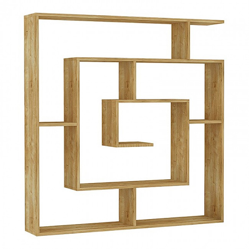 Βιβλιοθήκη Labirent Megapap χρώμα φυσικό οξιάς 125x22x129εκ. - Image 3