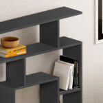 Βιβλιοθήκη Labirent Megapap χρώμα ανθρακί 125x22x129εκ.