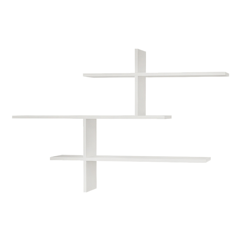 Ραφιέρα τοίχου Leo Megapap χρώμα λευκό 123x22x80εκ. - Image 2