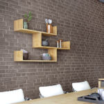 Ραφιέρα τοίχου Tibet Megapap χρώμα sapphire oak 119x22x66εκ.