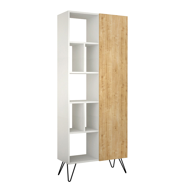 Βιβλιοθήκη Jedda Megapap χρώμα λευκό - sapphire oak 80,6x29,6x191εκ. - Image 2