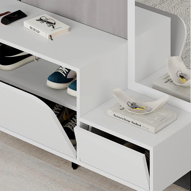 Έπιπλο εισόδου Mila Megapap με κρεμάστρα χρώμα λευκό 120x37x171,6εκ. - Image 3