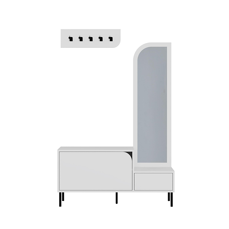 Έπιπλο εισόδου Mila Megapap με κρεμάστρα χρώμα λευκό 120x37x171,6εκ. - Image 4